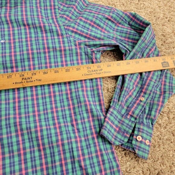 Southern Tide Shirt Mens XL Pink Green Button Down Check Preppy Long Sleeve - Picture 4 of 8